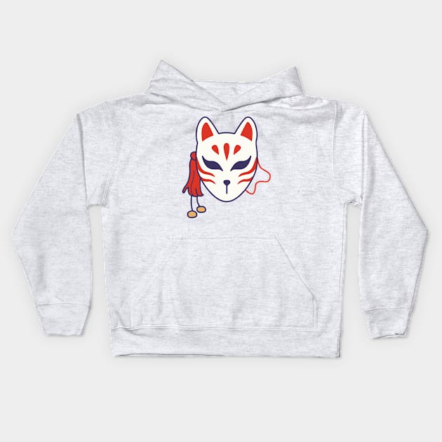 Kitsune Mask Kids Hoodie by Tad